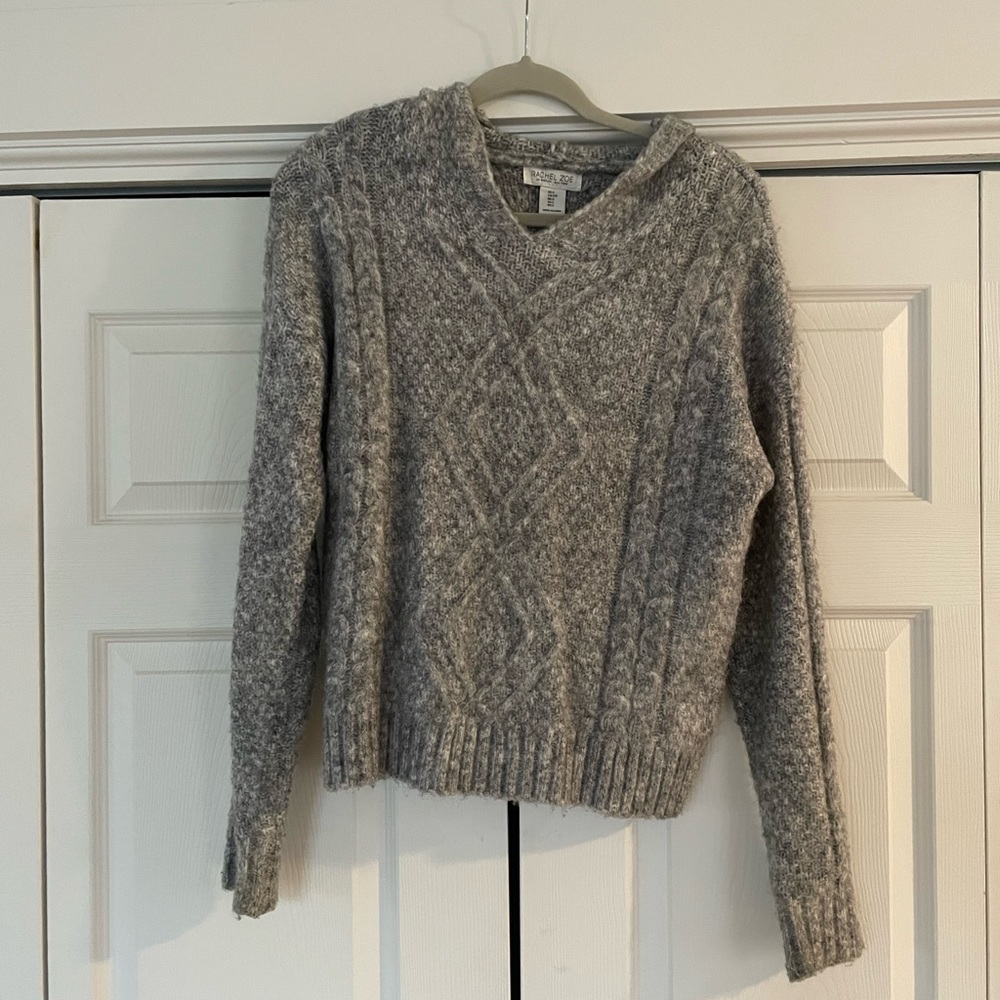 Gray hooded sweater